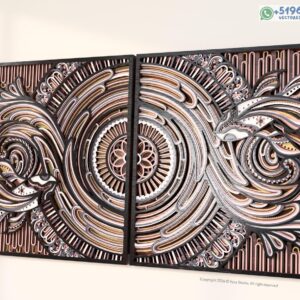 Arte Mural 3D Koi en Capas – Diseño Premium para Corte Láser