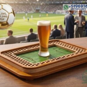 Bandeja de Fútbol Multicapa 3D – Diseño Decorativo para Corte Láser