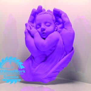 Escultura Bebé en Manos para babyshower – Diseño STL para Impresión 3D