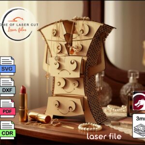 Organizador de Joyas en Madera – Diseño Creativo para Corte Láser