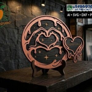 Corazón de Amor Líquido Láser: Vector SVG de Madera Layered para Corte Láser y Regalos Especiales