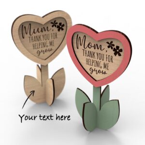 Corazón Floral Personalizado para Mamá – Diseño para Corte Láser