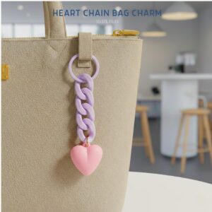 Dije para Bolso “Heart Chain” STL – Elegancia que se Imprime
