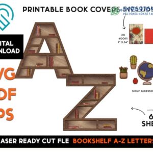 Estantería Decorativa Letras A-Z para Corte Láser