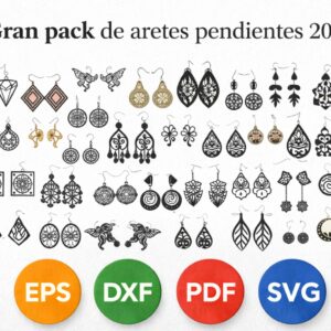 Gran Pack de 271 Aretes Pendientes 2026 en Madera – Colección Completa para Corte Láser