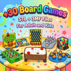 Pack de Juegos de Mesa Imprimibles – +30 Diseños STL para Diversión en Casa