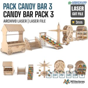 Pack Candy Bar 3 – Muebles Decorativos para Eventos en Corte Láser