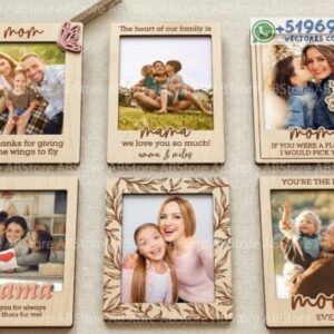Mini Marcos de Fotos para Mamá con Mensajes Grabados – Corte Láser