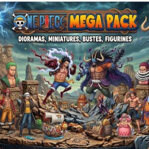 Pack STL Estilo Anime One Piece  – Figuras, Dioramas y Miniaturas para Impresión 3D