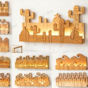 Organizador de Joyería de Pared en Madera – 10 Diseños Decorativos para Corte Láser