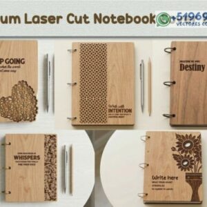 Pack de 10 Cubiertas de Cuadernos en Madera para Corte Láser – Diseños Premium Grabados y Funcionales