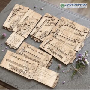 Invitaciones de Boda en Madera Corte Láser Interactivas