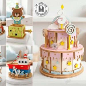 Pack de Cajas Musicales Infantiles en Madera – 5 Diseños Mágicos para Corte Láser