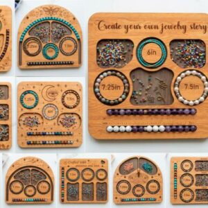 Pack de Tableros Organizadores para Pulseras en Madera – 10 Diseños Profesionales para Corte Láser