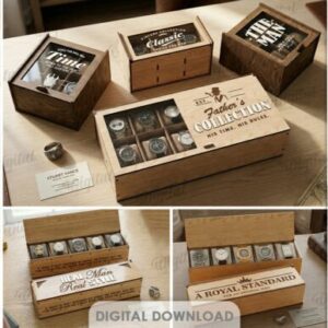 Cajas Organizadoras para Relojes y Accesorios – Pack de 10 Diseños en Madera para Corte Láser