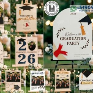Letreros de Bienvenida para Graduación en Madera – Pack Decorativo para Eventos 2026