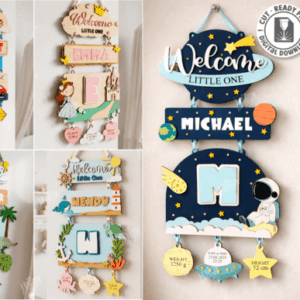 Letreros de Pared Personalizados para Bebé con Nombre y Datos – Corte Láser