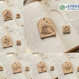 Marcapáginas en Forma de Bolsita de Té en Madera – Pack Creativo para Corte Láser