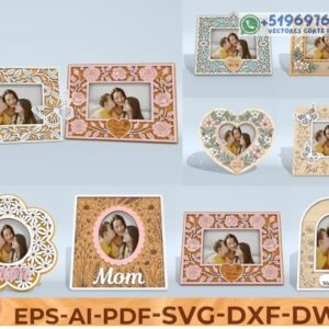 Marcos Decorativos para Mamá Corte Láser Multicapa