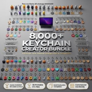 Mega Pack de Llaveros 3D y SVG – Más de 8,000 Diseños