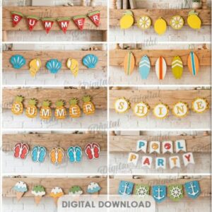 Pack de Pancartas Decorativas de Verano para Corte Láser – 10 Diseños Temáticos Playeros