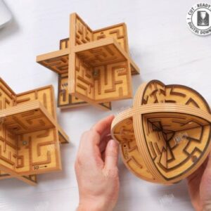 Rompecabezas Laberinto 3D en Madera – Pack de Diseños Interactivos para Corte Láser