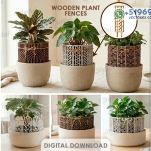 Cercos Decorativos para Macetas – Pack de 10 Diseños Elegantes para Corte Láser