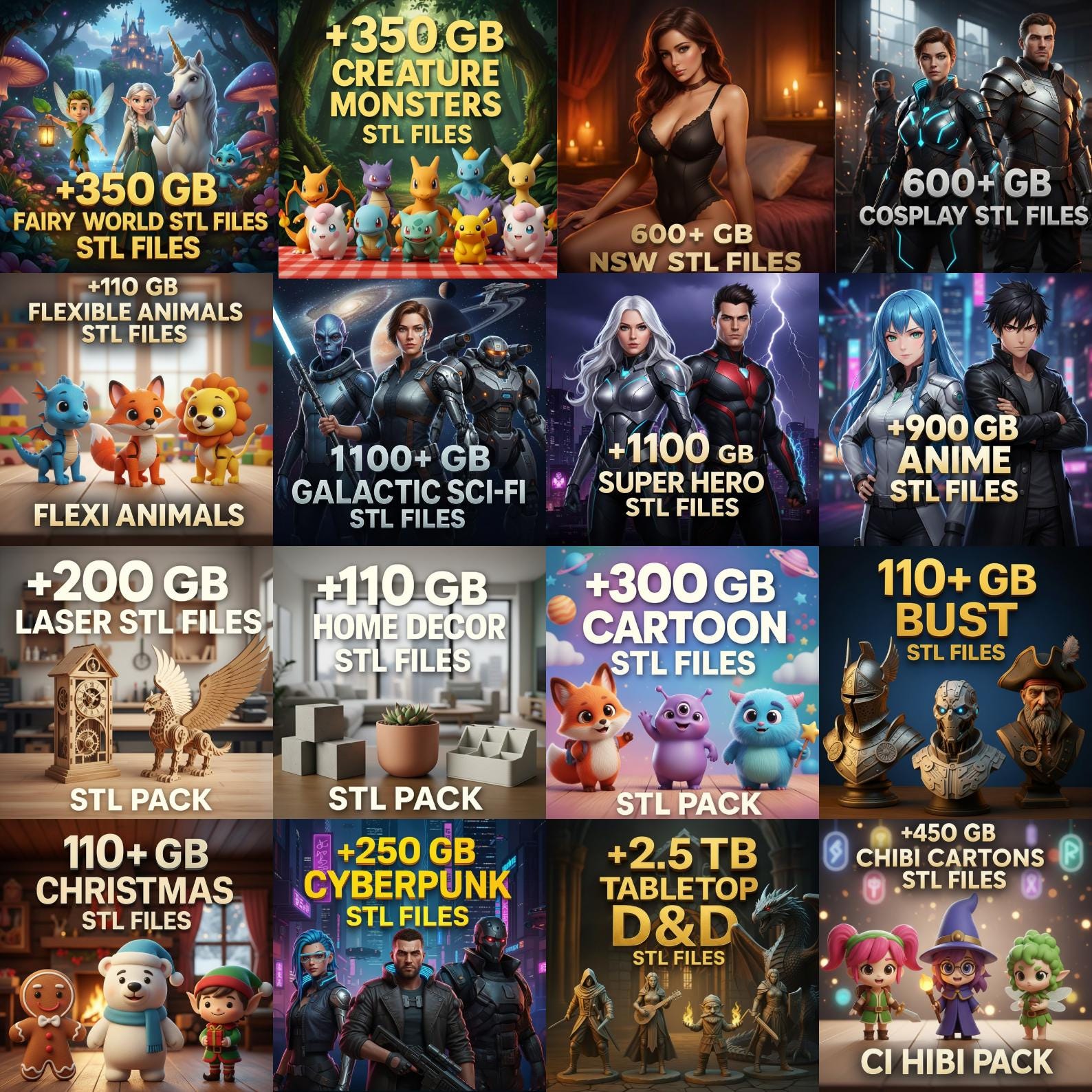 Mega Pack STL 2026 – Colección Masiva de Modelos 3D – Tu bunker de ...