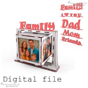 Cubo Giratorio de Fotos Personalizado para Corte Láser