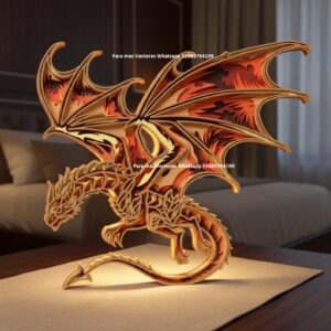 Dragón Multicapa Fantasy para Corte Láser