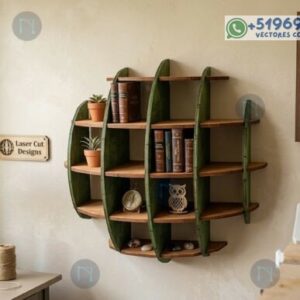 Estante de pared decorativo y organizador modular para corte láser
