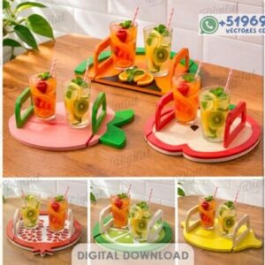 Bandejas Frutales para Bebidas – Pack Veraniego para Corte Láser