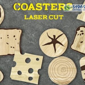 Posavasos Creativos de Comida y Naturaleza – Pack Divertido para Corte Láser