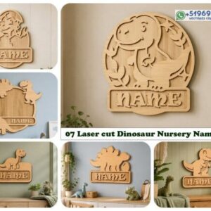 Letreros con Nombre de Dinosaurios para Habitación Infantil en Corte Láser