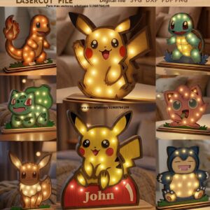Lámparas Pokémon LED para Corte Láser