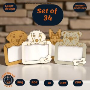 Marcos Personalizados de Perritos para Corte Láser