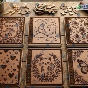 Cubiertas Decorativas para Cuaderno en Madera para Corte Láser