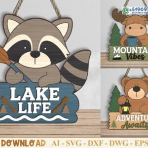 Letreros Decorativos Infantiles de Aventura y Naturaleza para Corte Láser