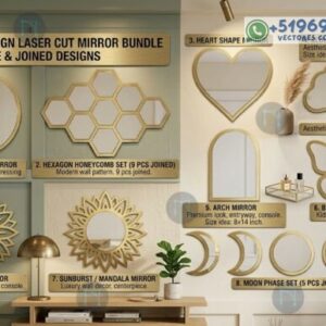 Paquete de bases para espejos decorativos en corte láser