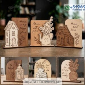 Adornos Minimalistas con Frases Inspiradoras – Pack Decorativo para Corte Láser
