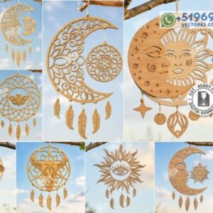 Atrapasueños Bohemios y Místicos – Pack Decorativo para Corte Láser