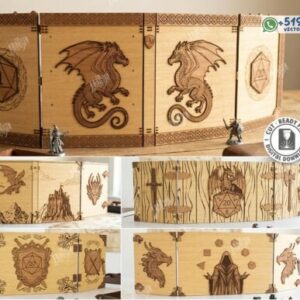 Pantalla de Juego Fantástica en Madera para Corte Láser