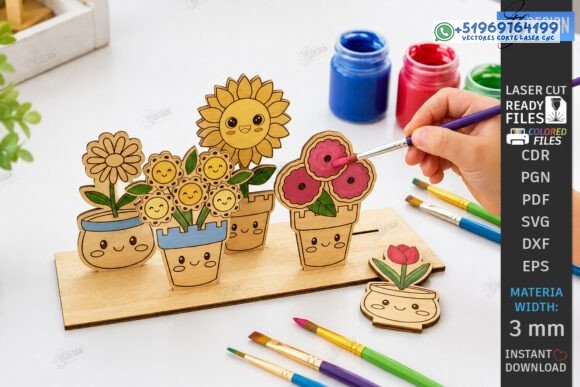 Escenarios Infantiles para Pintar en Madera para Corte Láser - Imagen 3