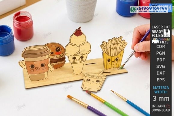 Escenarios Infantiles para Pintar en Madera para Corte Láser - Imagen 4