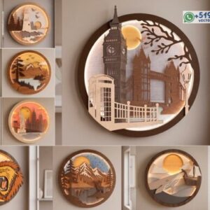 Cuadros Circulares Decorativos en Capas para Corte Láser