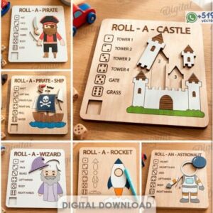 Tableros Educativos Roll-A para colorear en Madera para Corte Láser