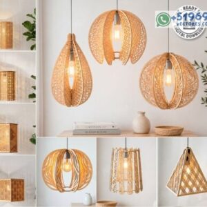 Lámparas Colgantes Decorativas – Pack Moderno para Corte Láser