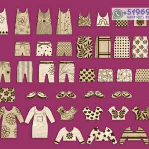 Mini Ropa para Muñecas – Pack Creativo de Moda Infantil para Corte Láser