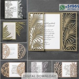 Sobres Decorativos para Invitaciones – Pack Elegante Calado para Corte Láser