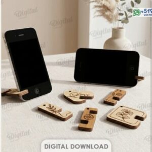 Soportes Portátiles para Celular en Madera para Corte Láser